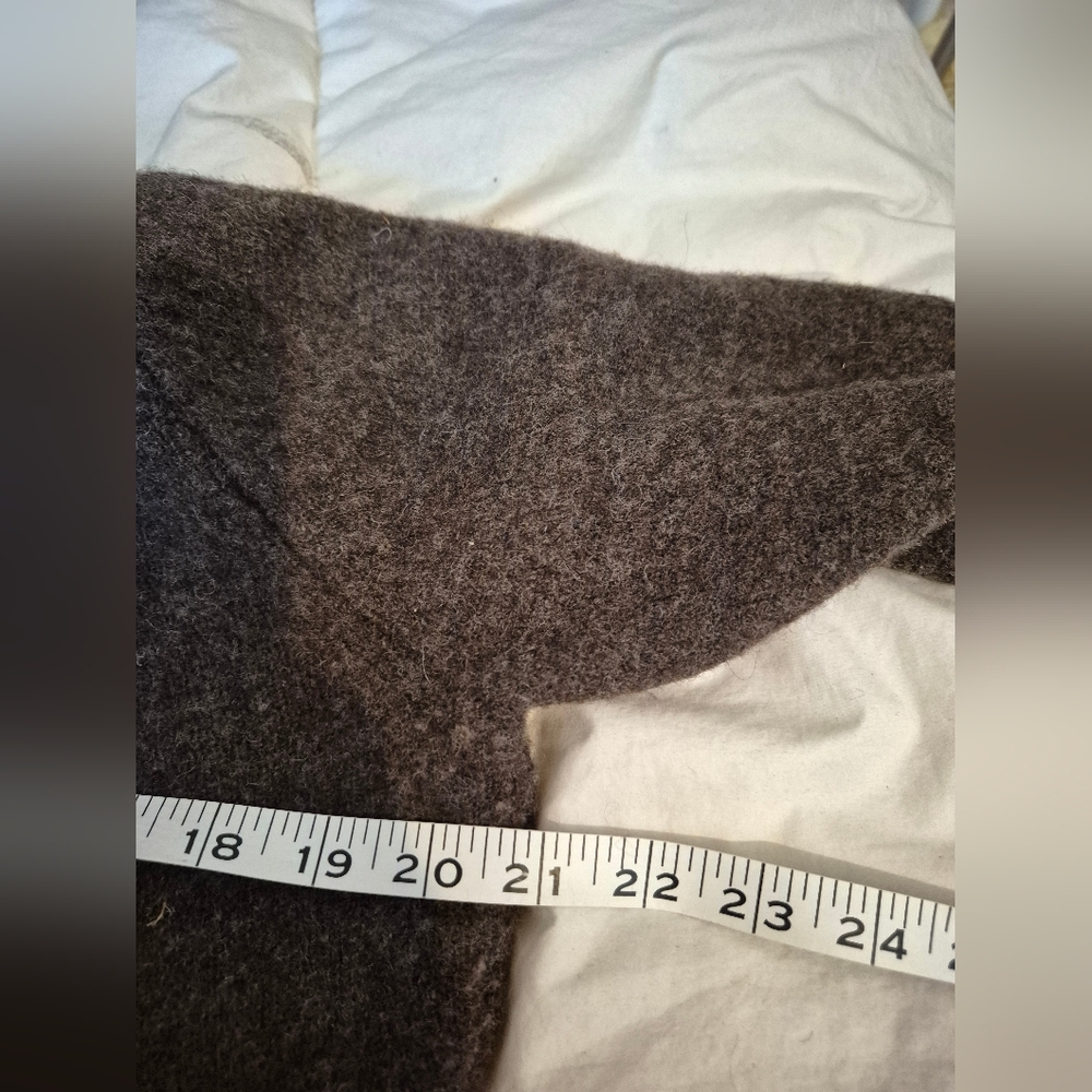 Alpaca / Wool Betabrand Brown Hooded Wrap Sweater - Picture 9 of 11